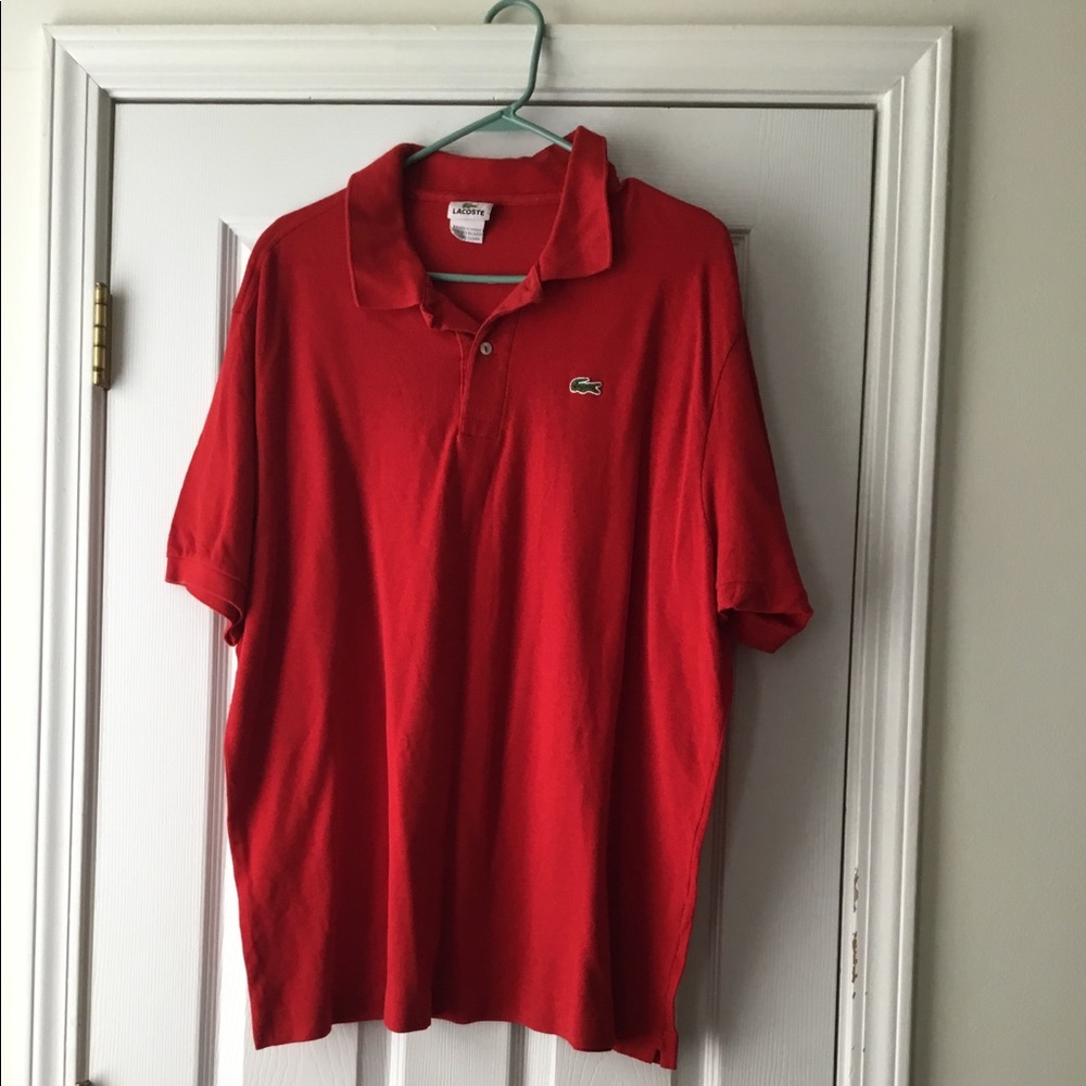 Red Lacoste polo